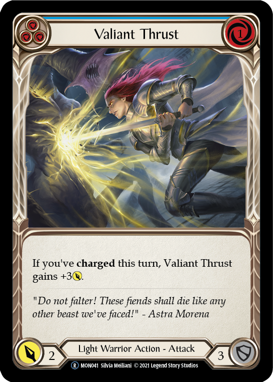 Valiant Thrust (Blue) [U-MON041] Unlimited Normal | The Gaming Verse