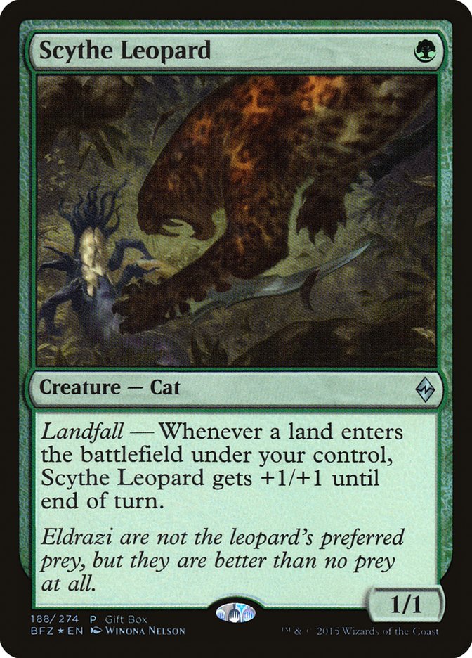 Scythe Leopard (Gift Box) [Battle for Zendikar Promos] | The Gaming Verse