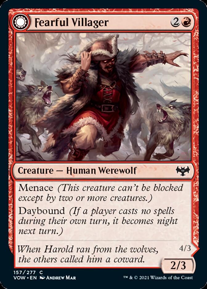 Fearful Villager // Fearsome Werewolf [Innistrad: Crimson Vow] | The Gaming Verse