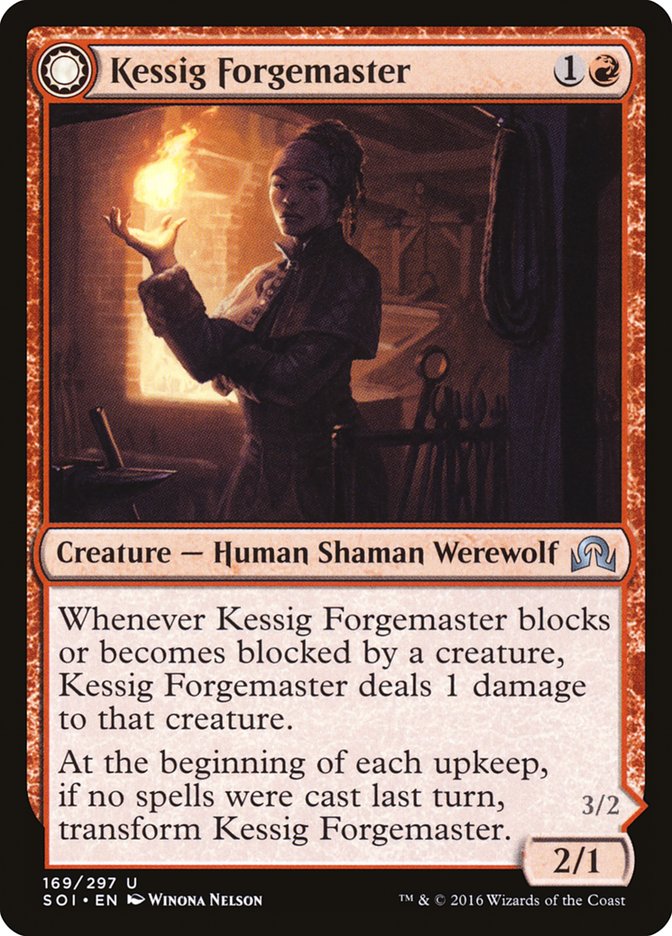 Kessig Forgemaster // Flameheart Werewolf [Shadows over Innistrad] | The Gaming Verse