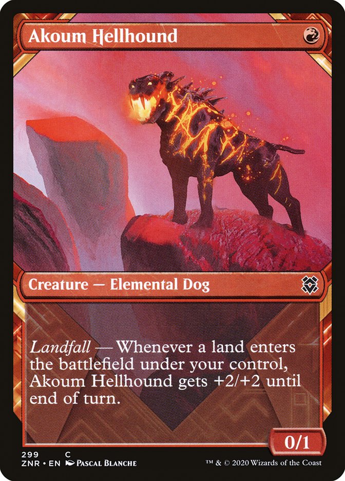 Akoum Hellhound (Showcase) [Zendikar Rising] | The Gaming Verse