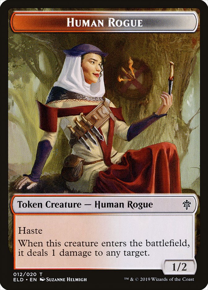 Human Rogue [Throne of Eldraine Tokens] | The Gaming Verse