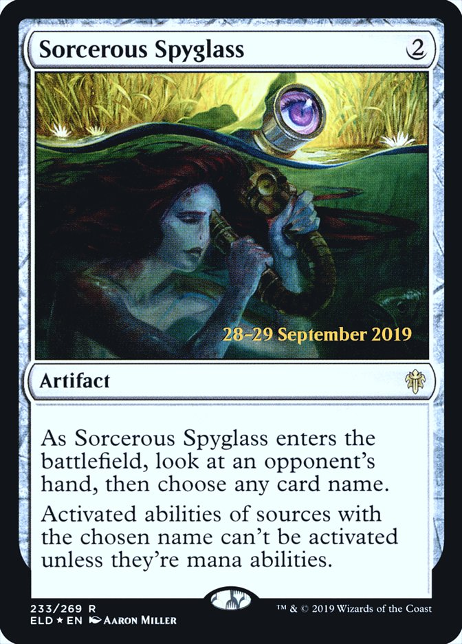 Sorcerous Spyglass  [Throne of Eldraine Prerelease Promos] | The Gaming Verse