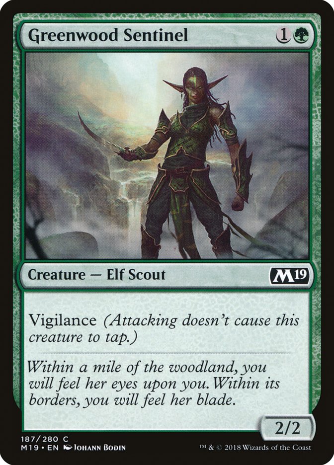 Greenwood Sentinel [Core Set 2019] | The Gaming Verse