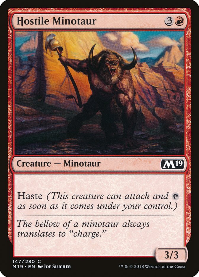 Hostile Minotaur [Core Set 2019] | The Gaming Verse