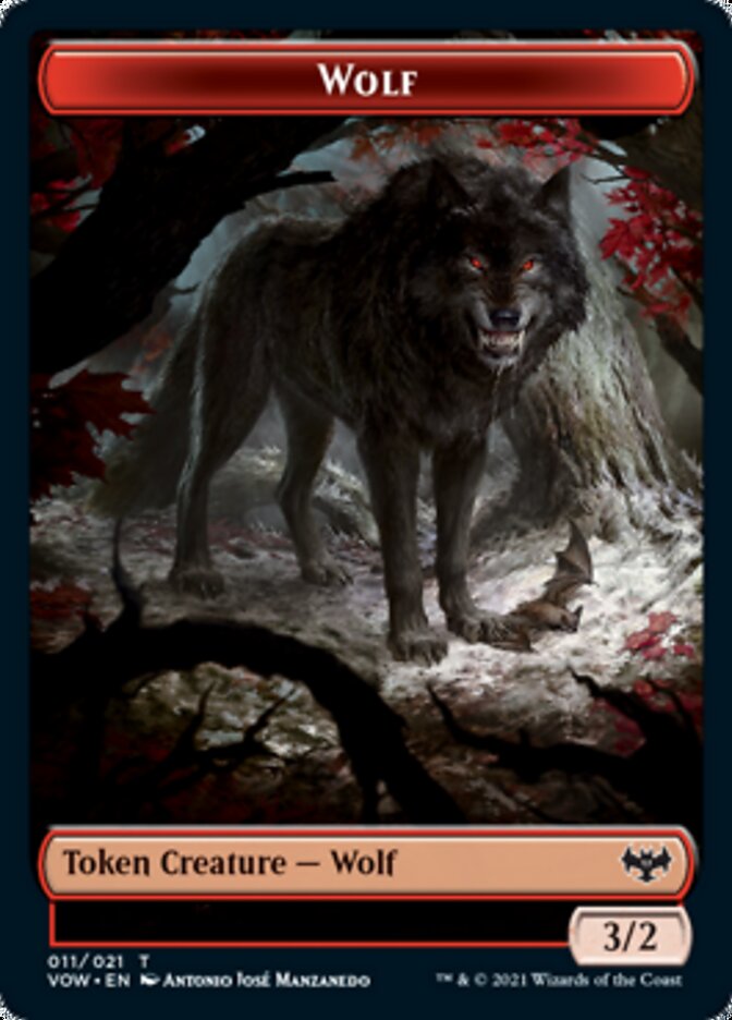 Wolf Token (011) [Innistrad: Crimson Vow Tokens] | The Gaming Verse