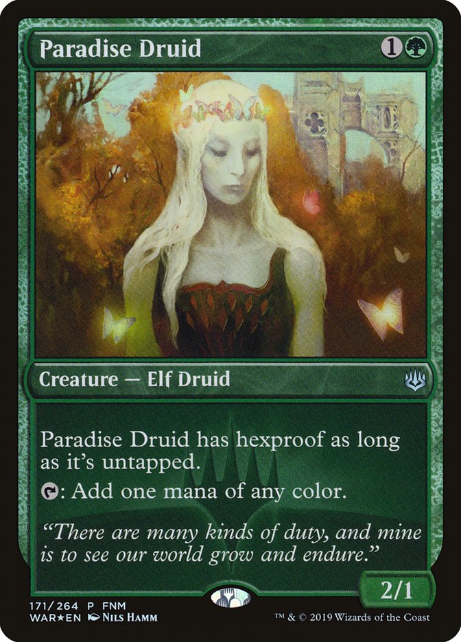 Paradise Druid (FNM) [War of the Spark Promos] | The Gaming Verse