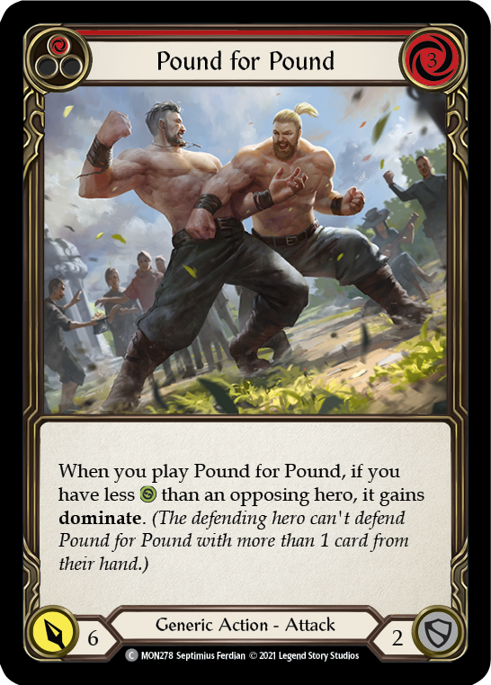 Pound for Pound (Red) (Rainbow Foil) [MON278-RF] 1st Edition Rainbow Foil | The Gaming Verse