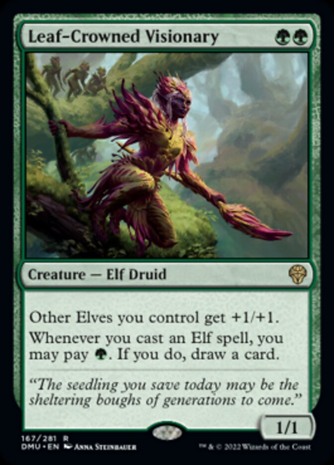 Leaf-Crowned Visionary [Dominaria United] | The Gaming Verse