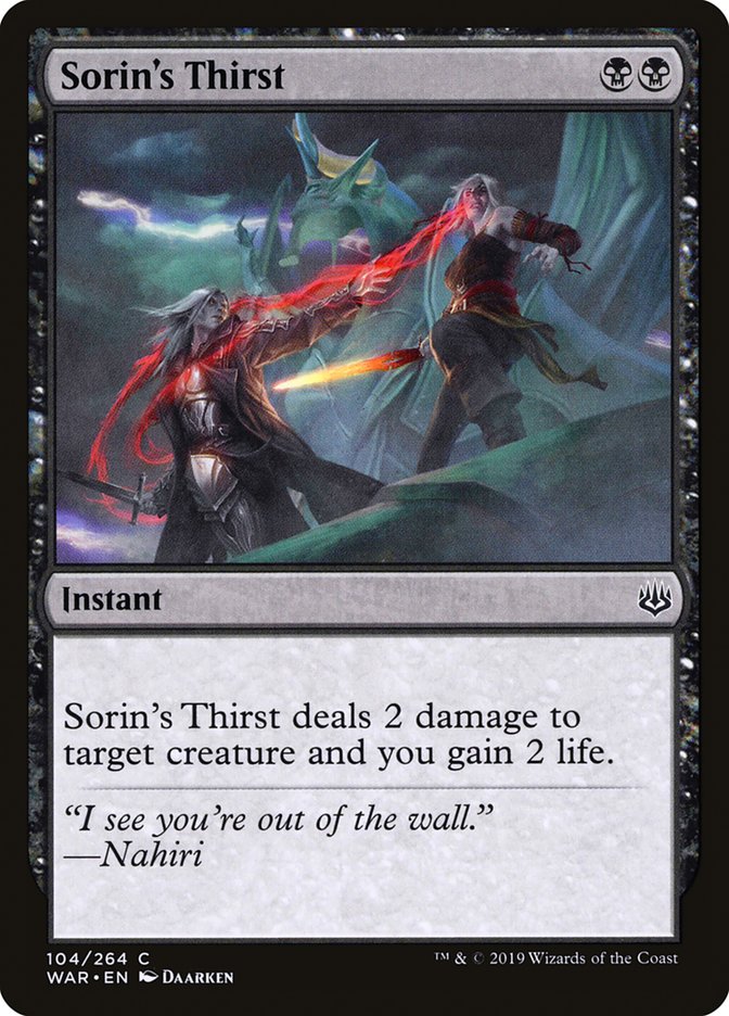 Sorin's Thirst [War of the Spark] | The Gaming Verse