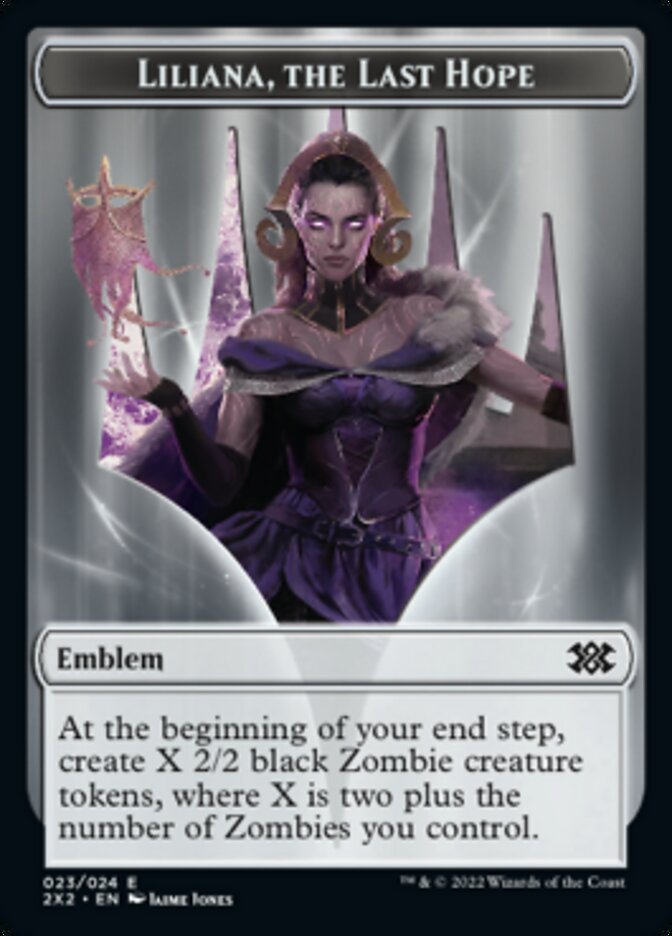 Liliana, the Last Hope Emblem // Spirit Double-sided Token [Double Masters 2022 Tokens] | The Gaming Verse