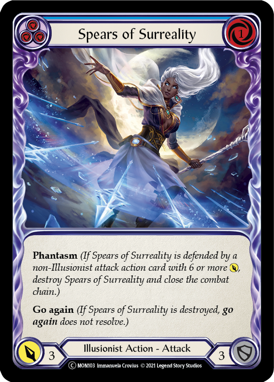 Spears of Surreality (Blue) (Rainbow Foil) [U-MON103-RF] Unlimited Rainbow Foil | The Gaming Verse