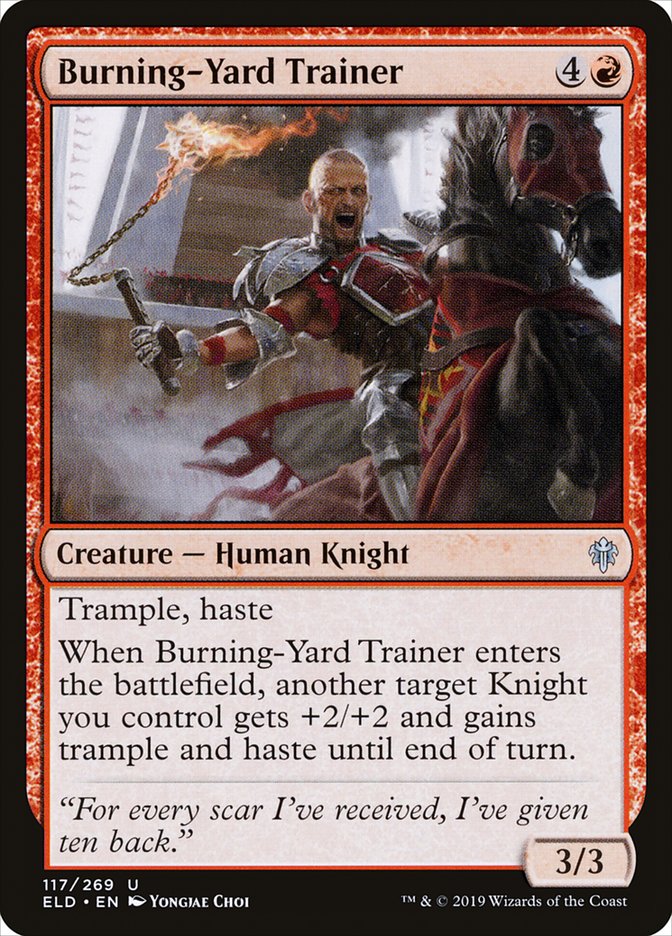 Burning-Yard Trainer [Throne of Eldraine] | The Gaming Verse