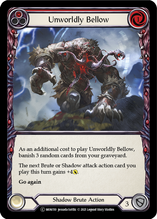 Unworldly Bellow (Red) (Rainbow Foil) [U-MON150-RF] Unlimited Rainbow Foil | The Gaming Verse