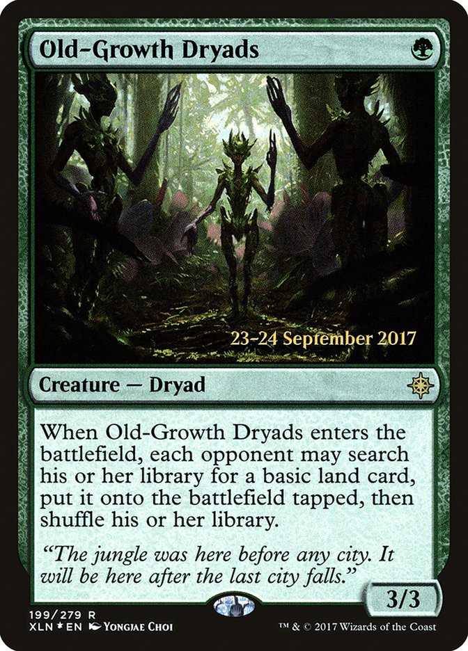 Old-Growth Dryads  (Prerelease) [Ixalan Prerelease Promos] | The Gaming Verse